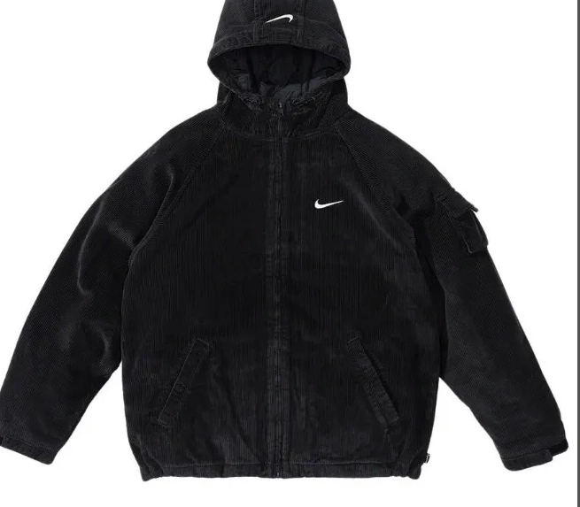 Hooded L Jacket Jacket Corduroy Black Arc Cotton Corduroy S M XL 0707